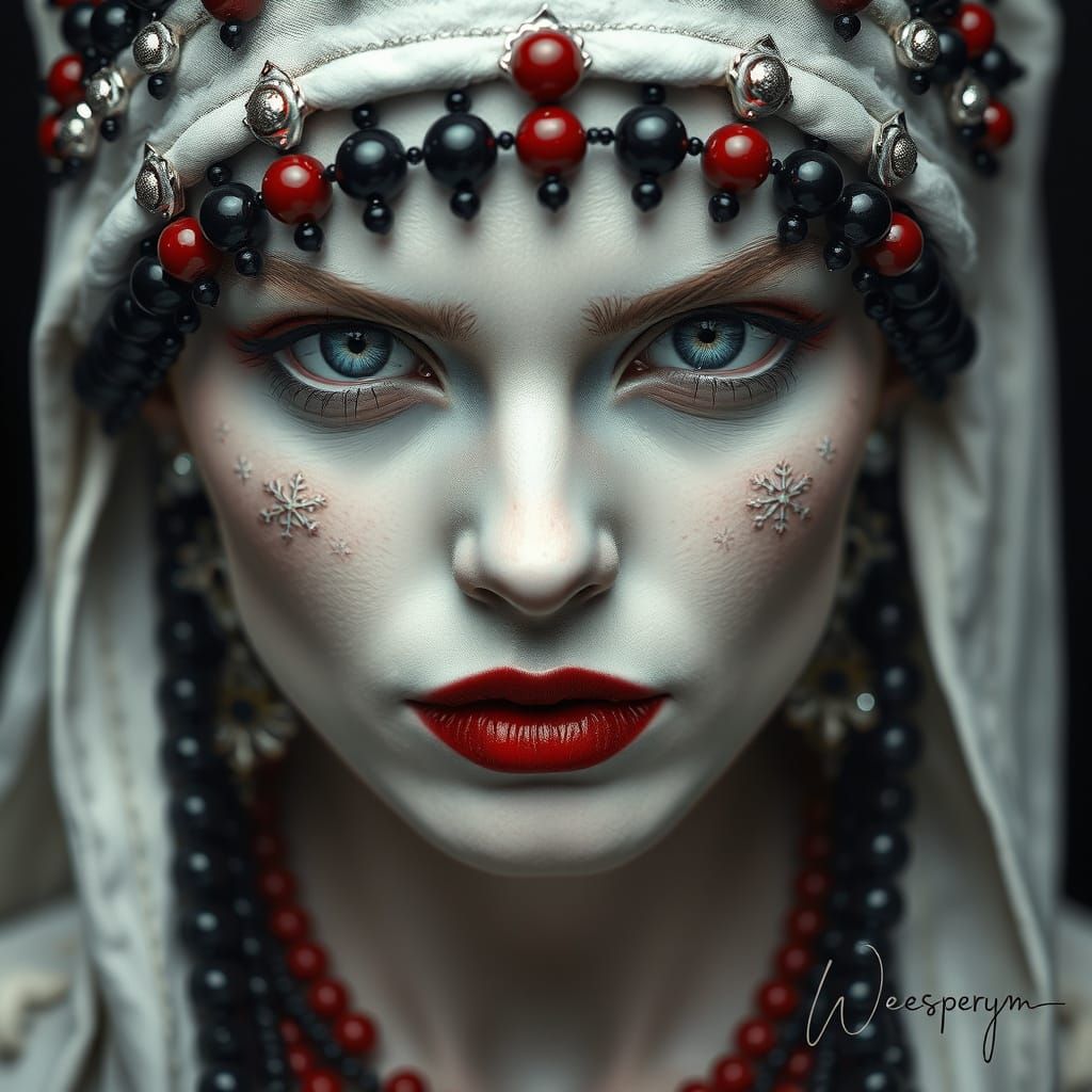 Ethereal Regal Beauty with Intricate Headpiece