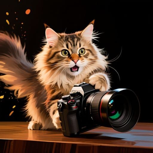 Adorable Cat Knocks Over Camera in Realistic Blooper Portrai...