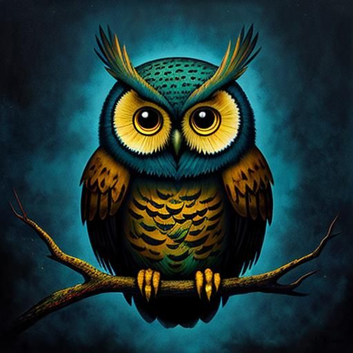 Surreal Owl Portrait Inspired by Painterly Techniques