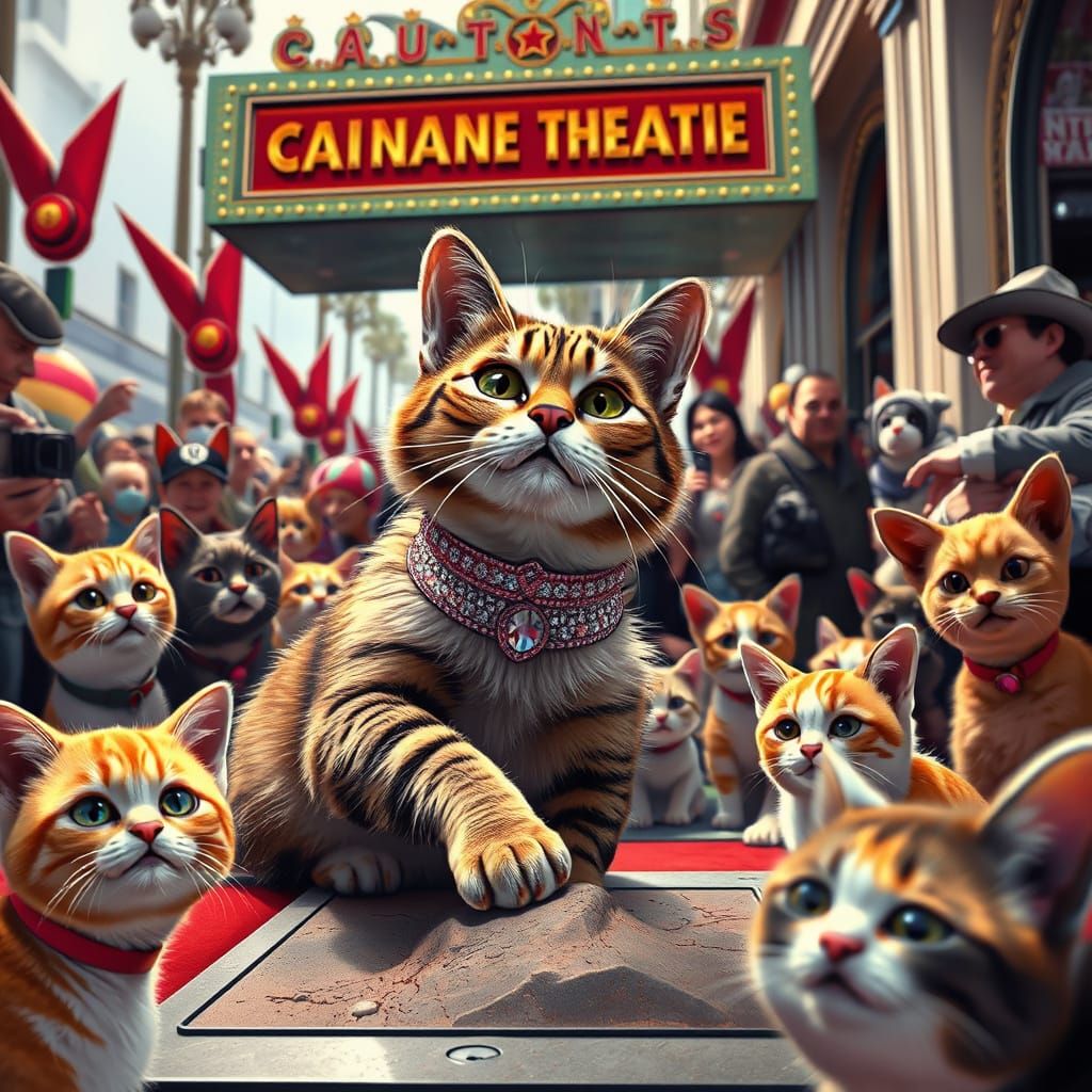 Celebrity Cat in Whimsical Candy Art Style