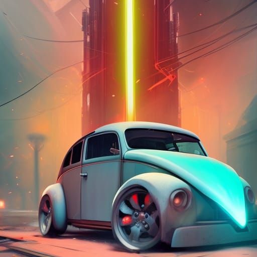 Transformer VW Bus in Dark Fantasy Style