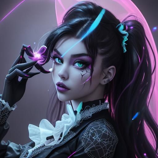 Hyperrealistic Octagonal Spider Web Barbie