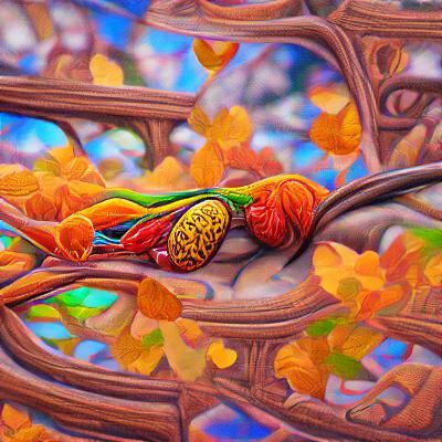 Dreamy Autumn Landscape in Art Nouveau Style