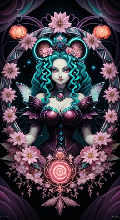 Lady of the Hearts: Intricate Watercolor Fantasy Portrait