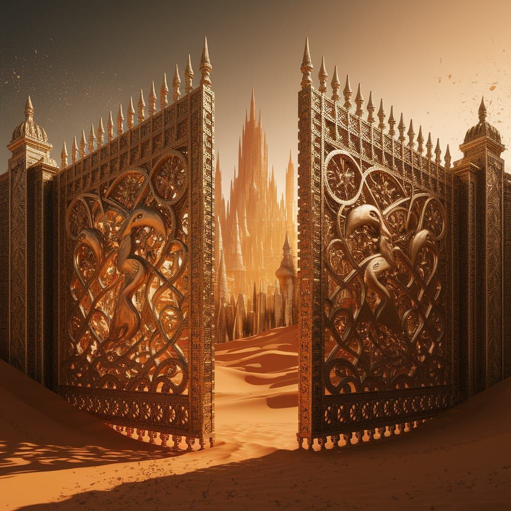 Majestic City of Gold at Perpetual Sunset