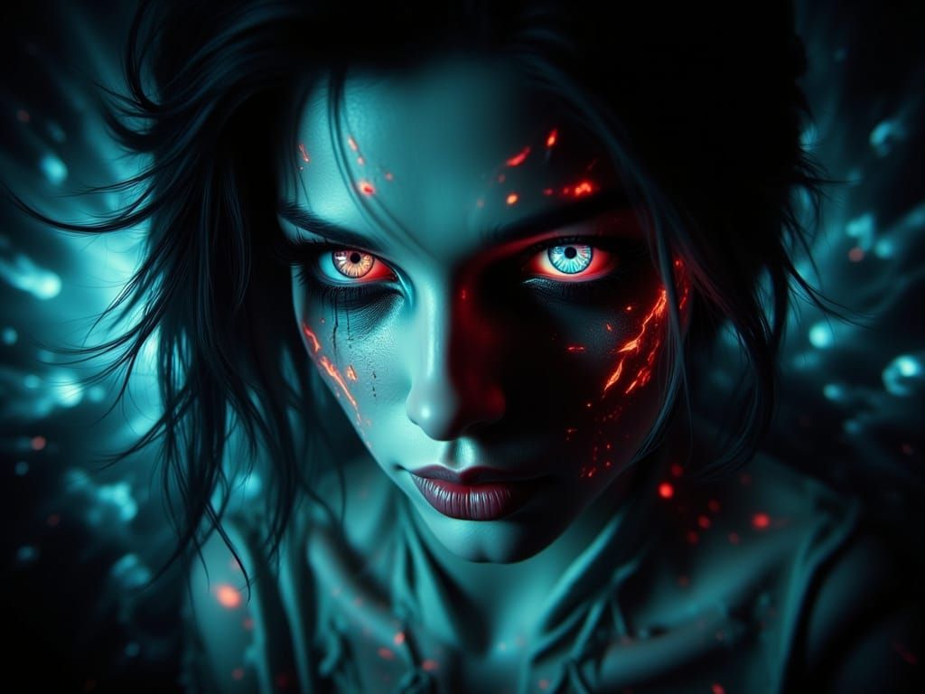 Woman Falls Into TV Screen: Dark Glitch Horror