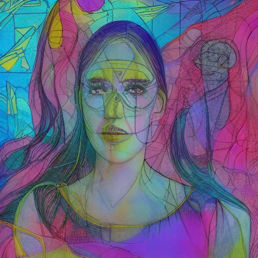 Cosmic Astral Realms in Vibrant Holographic Colors