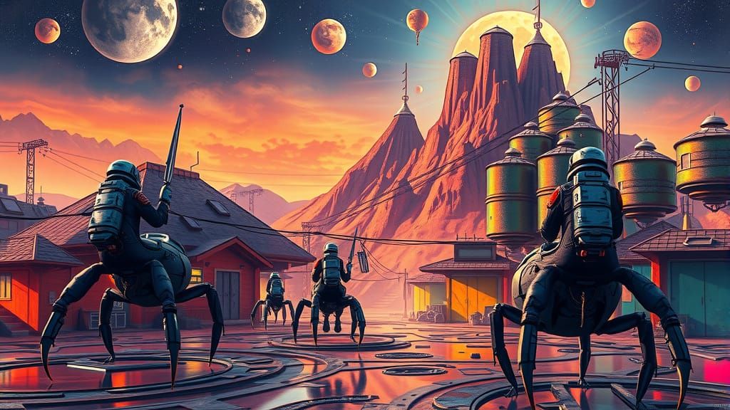 Cosmic Dawn on Mars: Vibrant Street Art Thrives in a Galacti...