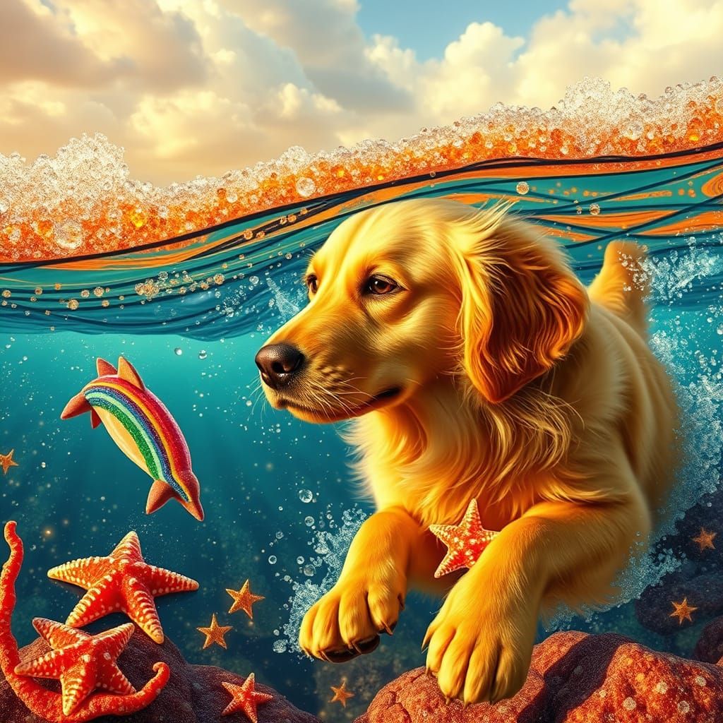 Soda Ocean Dreamscape with Gummy Candy Dolphins