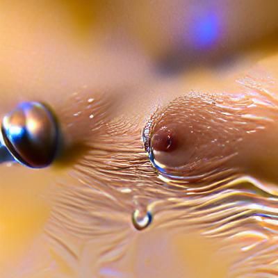 Dewdrop on Mature Nipple in Macro 8k