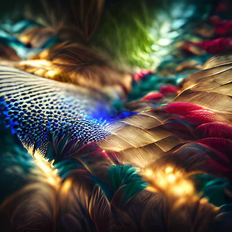 Vibrant Digital Tapestry of Peacock Feathers in Ethereal Lig...