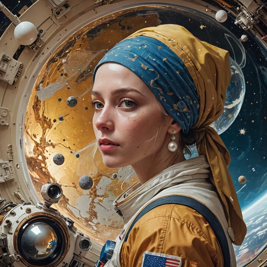 Girl Astronaut Wears Pearl Earring in NASA Portrait