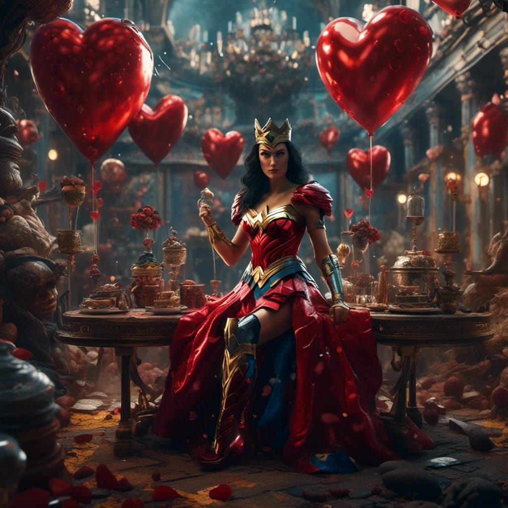 wonder woman defeated the queen of hearts