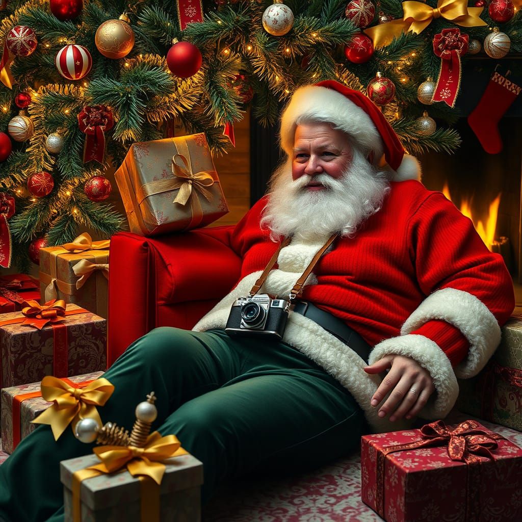 A Cozy Christmas Scene in Hyperrealistic Style