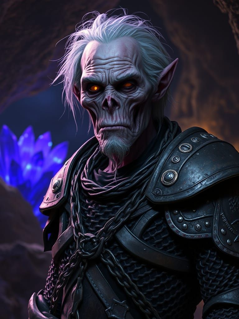 Undead Elf Warrior in Crystal Cavern