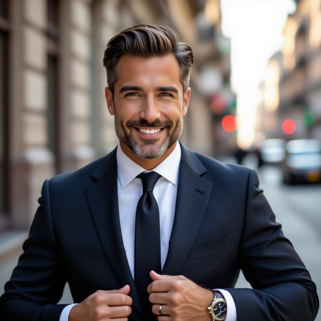Italian-American Businessman in Suit Portrait