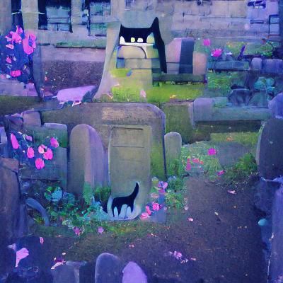 Ethereal Feline Contemplates Eternal Slumber