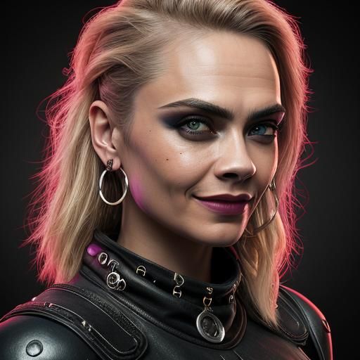 Cara Delevingne in Dramatic Hyperrealistic Portrait