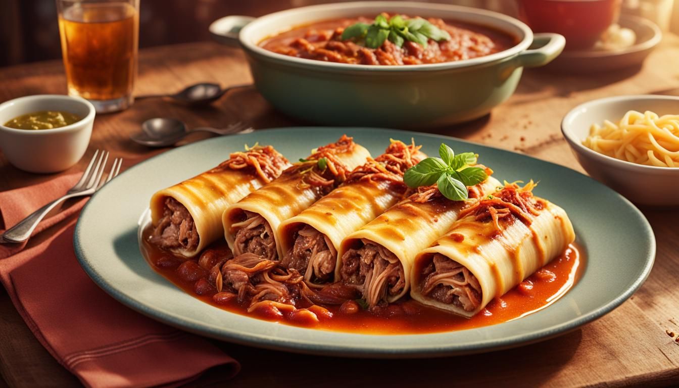 Savory Pulled Pork Cannelloni in Golden Hour