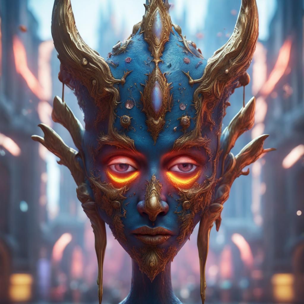 Intricate Fantasy Concept Art: Narcissist's Rude Face