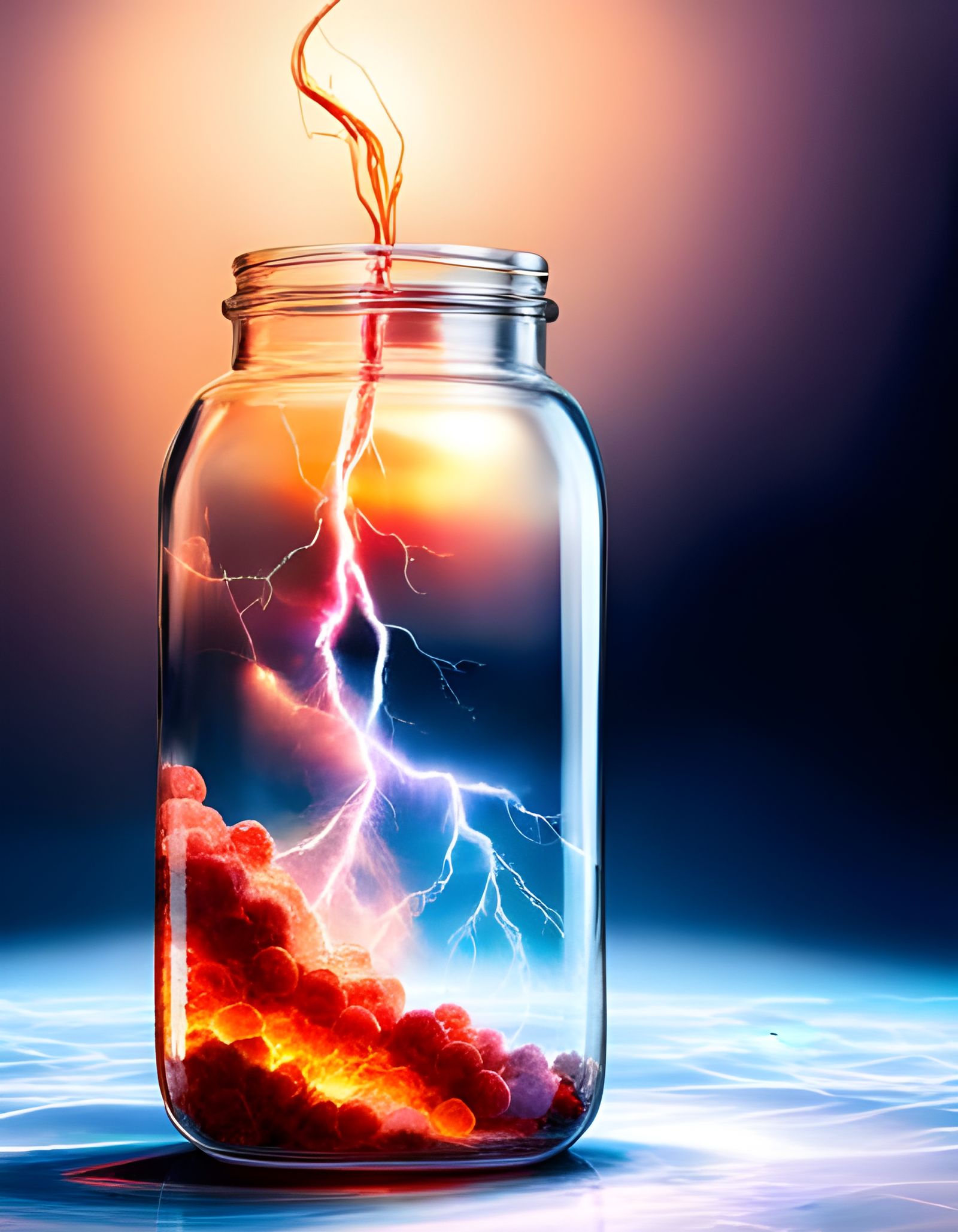 Storm and Lightning in a Crystal Bottle