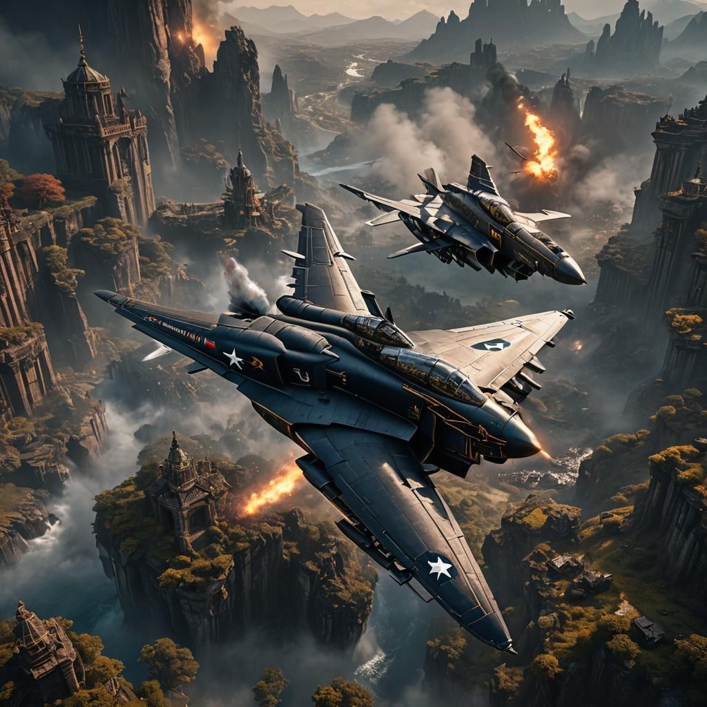 F4 Phantom Duel in Epic Fantasy Landscape
