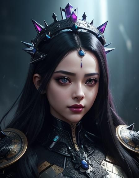 Cyber Queen in Hyperrealistic Concept Art