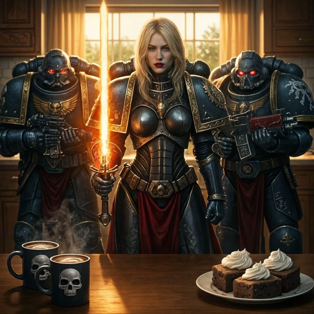Warhammer 40k Space Marines in Kitchen