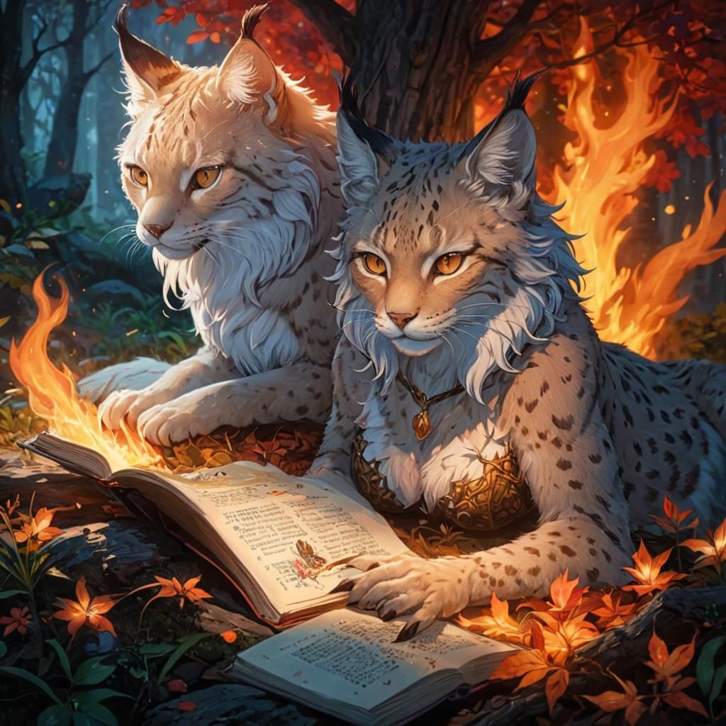 Enchanted Lynx Amidst Whispers of Love