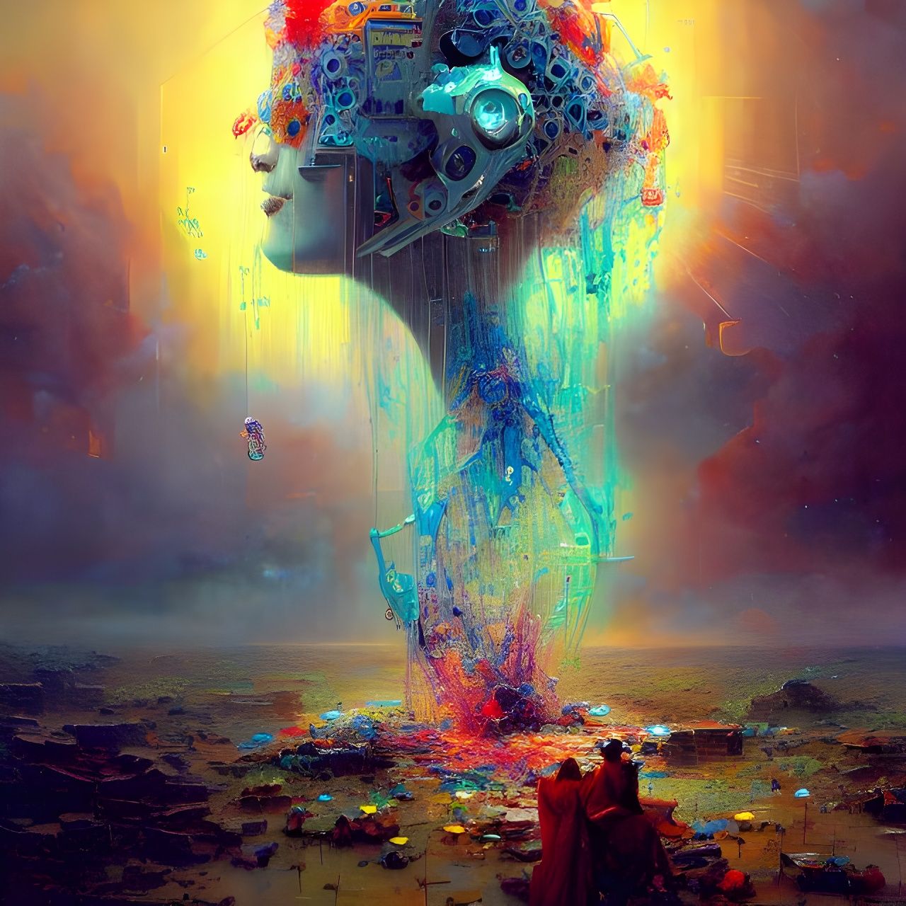 Surreal God Concept Art in Hyper-Detailed Digital Style