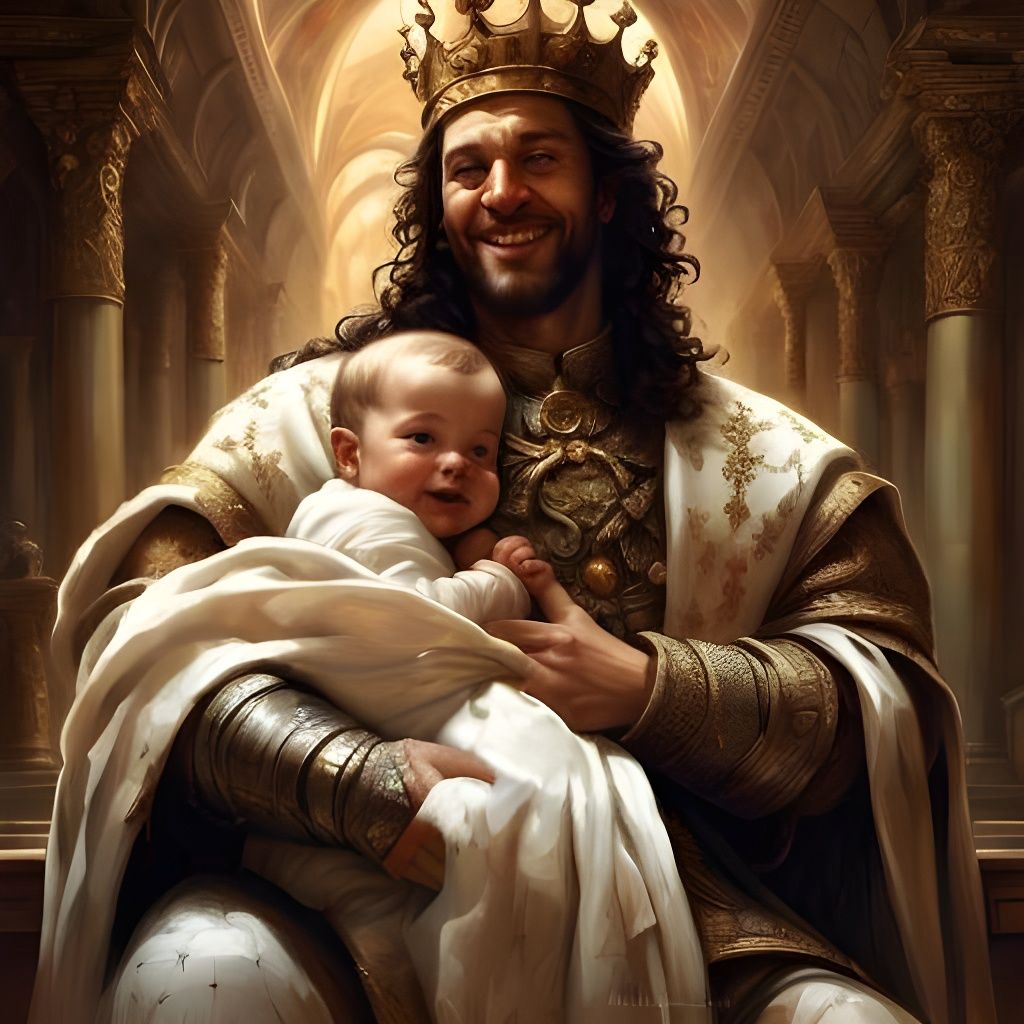 Regal Moment Captured in Cyberpunk Style