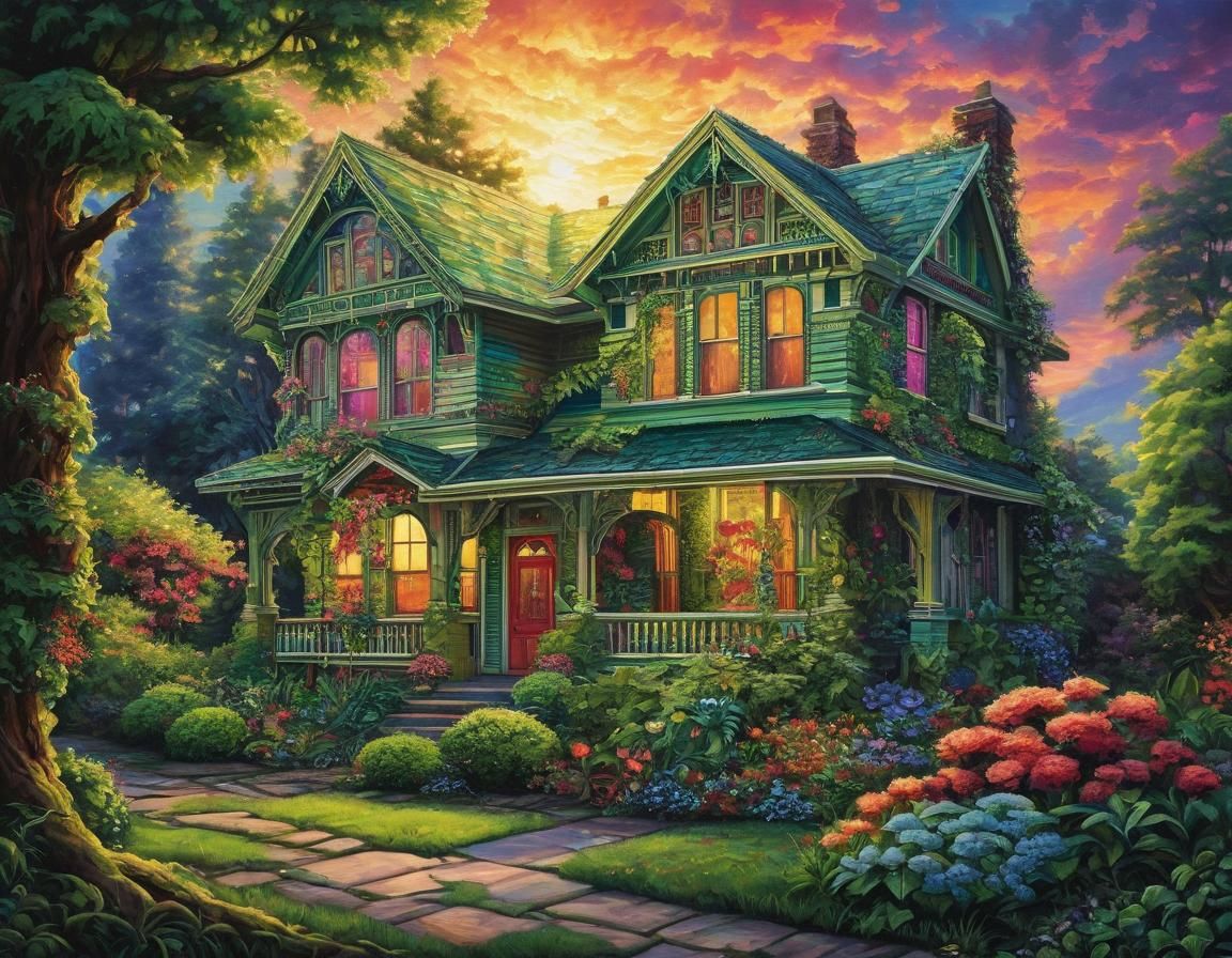 Charming Naive House Painting