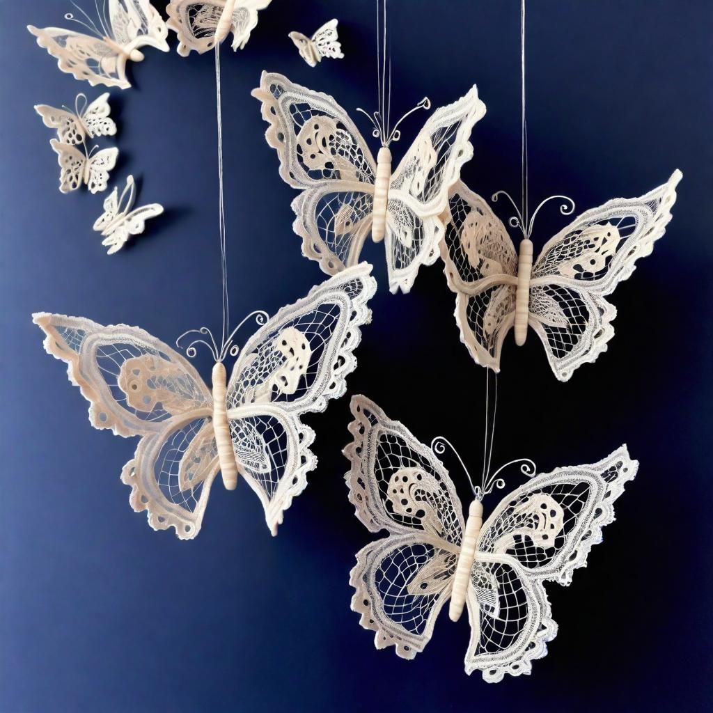 Beautiful Lace Butterfly Mobile