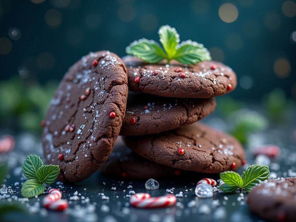 Midnight Blue Mocha Cookies in Winter Wonderland