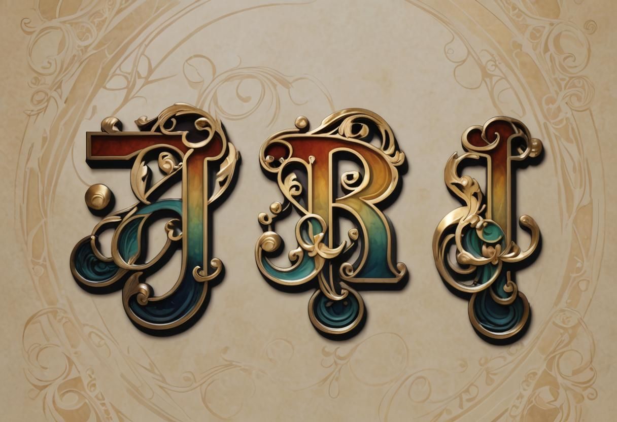 Elegant Art Nouveau Logo in Whimsical, Dreamlike Style