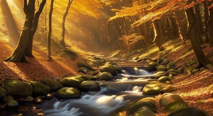 Walking through a Fantasy Forest in Vibrant Fall Colors