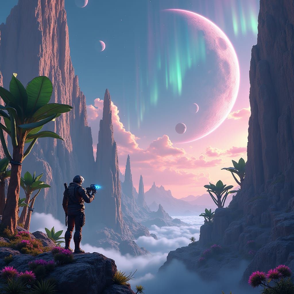 Cosmic Frontier in Futuristic Alien World