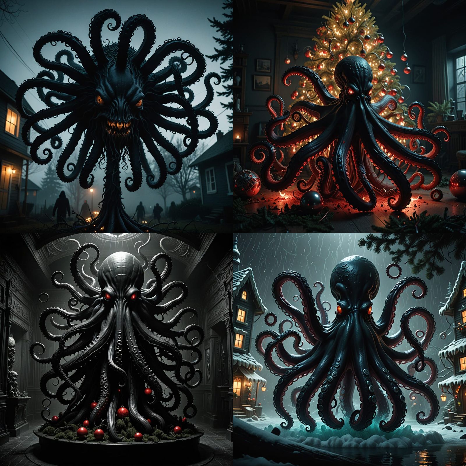 A Dark Christmas Tree Destruction in Ultra-Realistic Detail