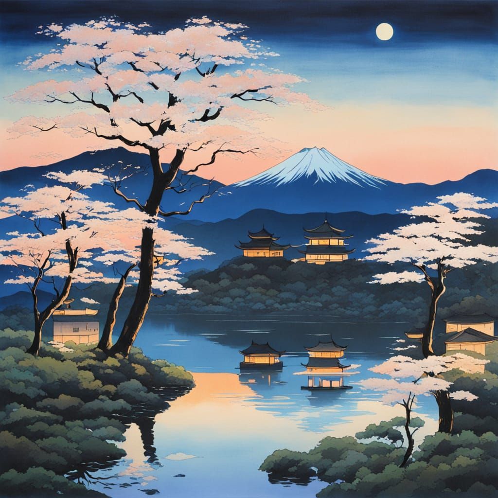 Yamato-e Painting of Tchaikovsky's Music in Summer Night