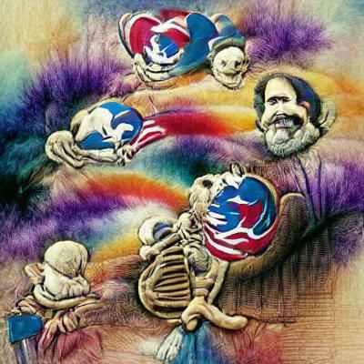 Psychedelic Rock Iconography in Vibrant Colors