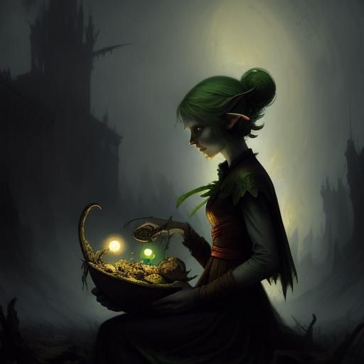 Macabre Elf Feast: A Dark Fairy Tale