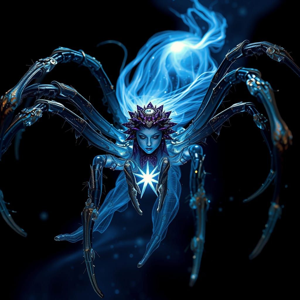 Surrealist Mythological Spider Goddess of the Cosmos