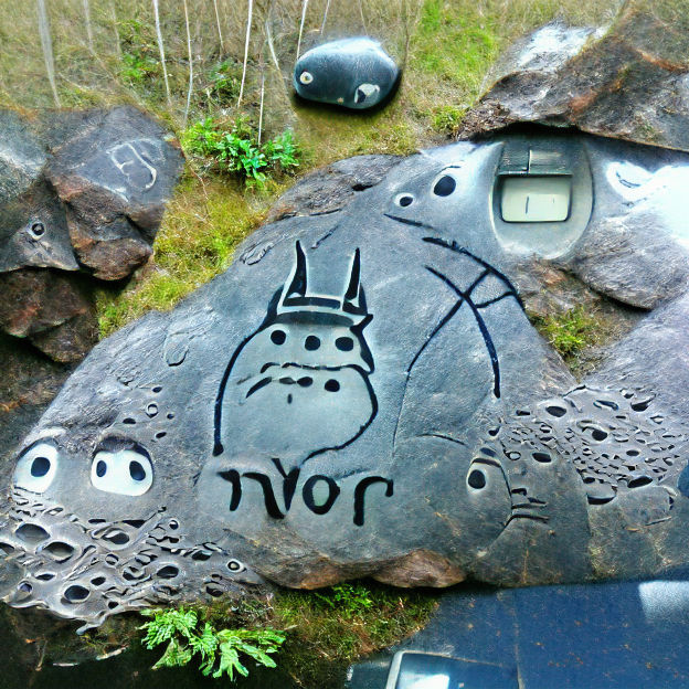Norse Totoro Petroglyph in Vivid Detail
