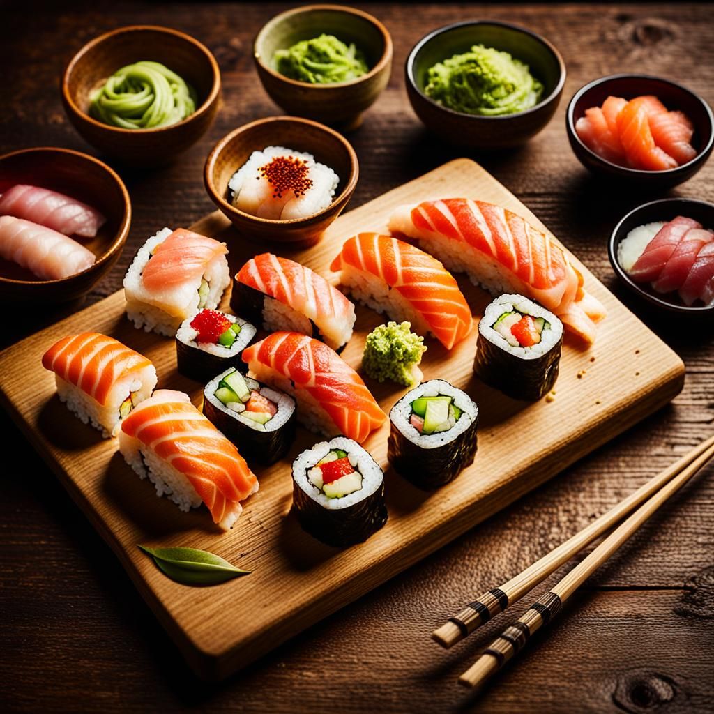 Sushi Masterpiece in Warm Golden Light