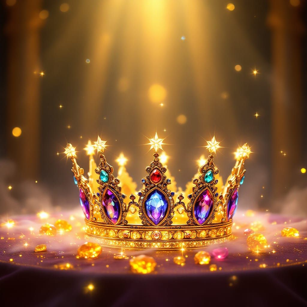 Bejeweled Crown on Radiant Table - Humanity & Machine Co-Cre...