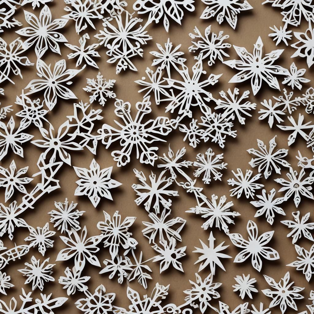 Delicate Winter Chain in Intricate Paper Cut Art