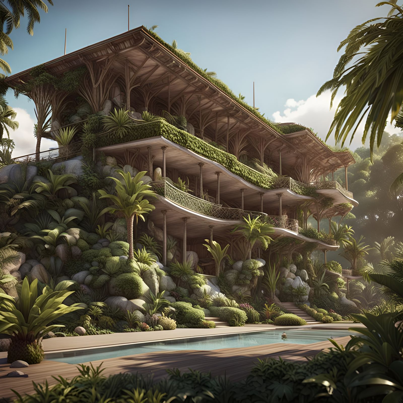 Epic Futuristic Landscape of Provița de Sus in Brazilian Sty...