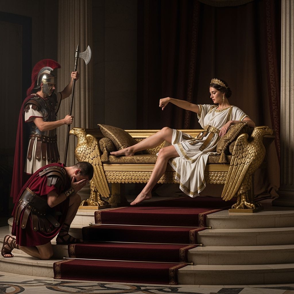 Roman Empress on Eagle Throne in Imperial Palace