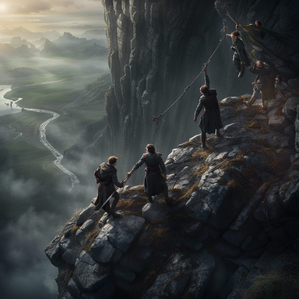 Medieval Heroes in Perilous Ascent