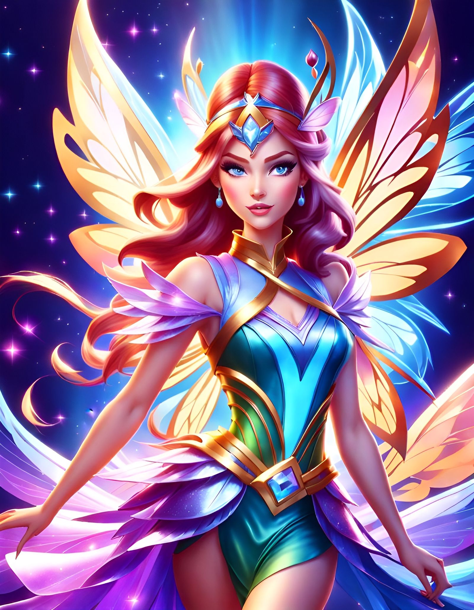 Enchanted Fairy in Vibrant Digital Illustration